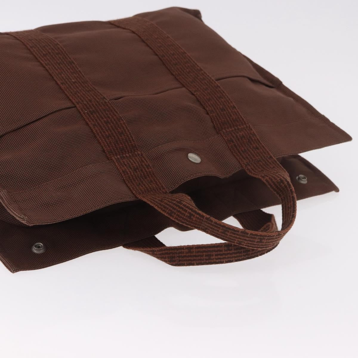 Hermes Fourre Tout Tote Canvas Brown Canvas Tote Bag Bag (Pre-Owned)