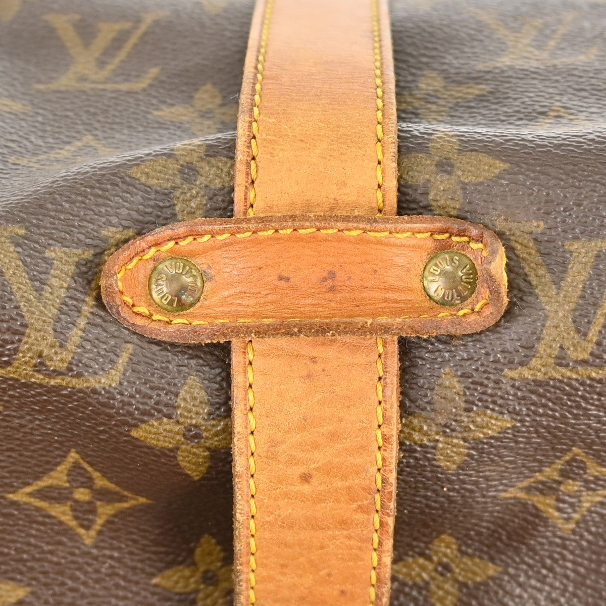 Louis Vuitton Saumur Handbag Monogram Canvas Brown Canvas Shoulder Bag Bag (Pre-Owned)