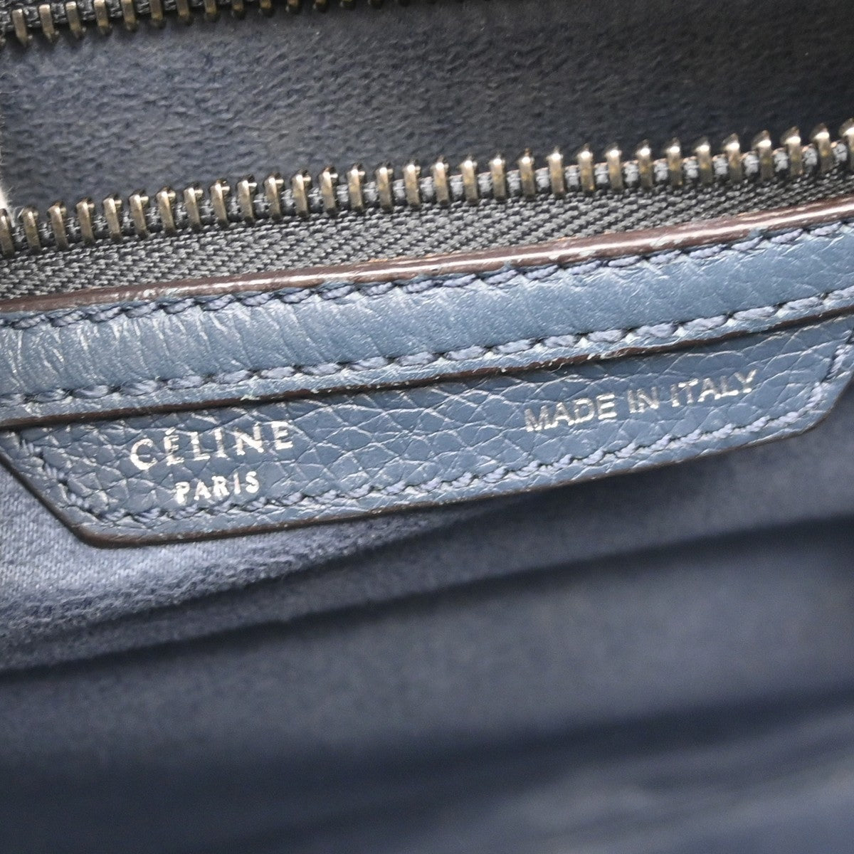 Celine Luggage Bag Smooth Leather Blue Leather Tote Bag Bag (Pre-Owned)