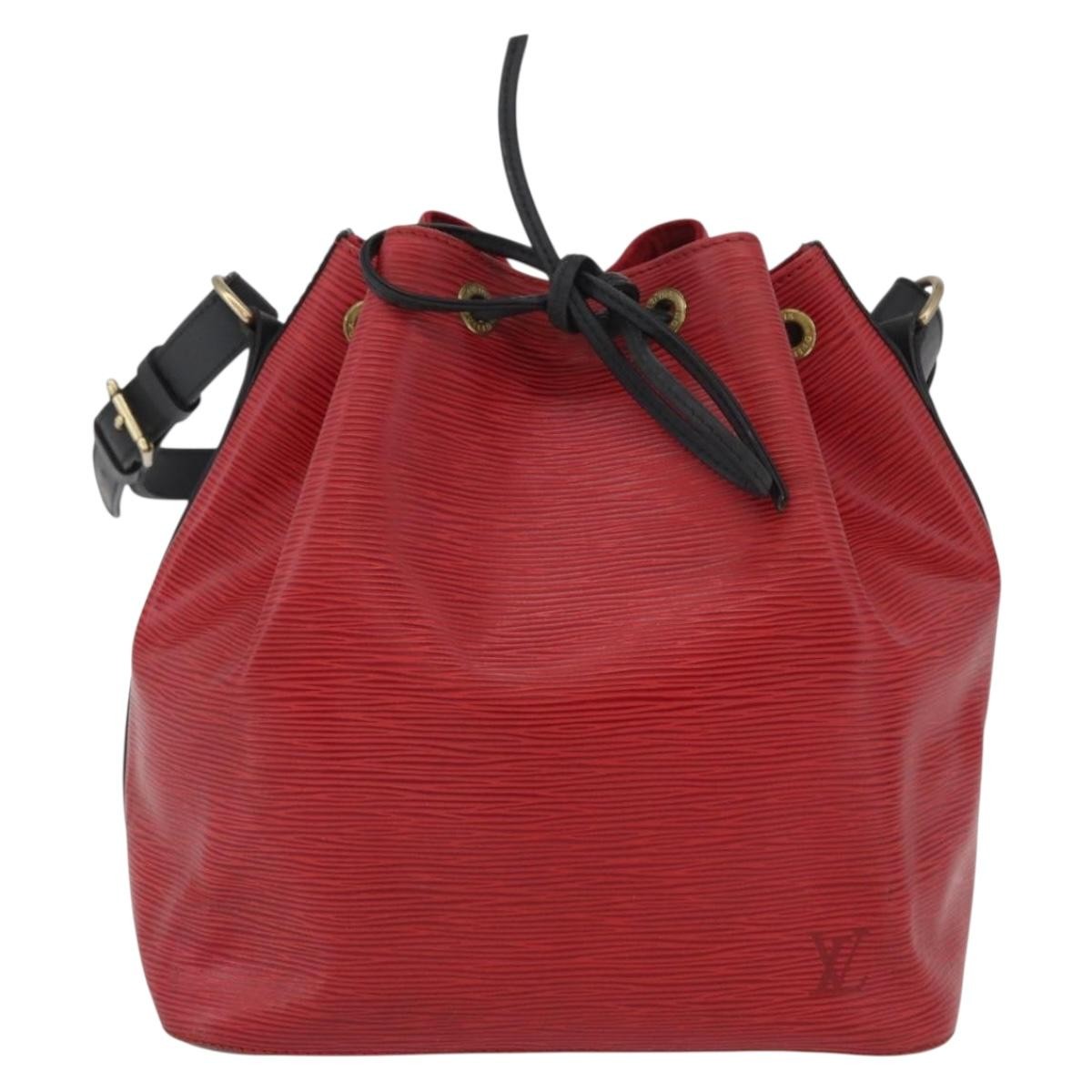 Louis Vuitton Bicolor Petit Noe Handbag Epi Leather Red Leather Shoulder Bag Bag (Pre-Owned)