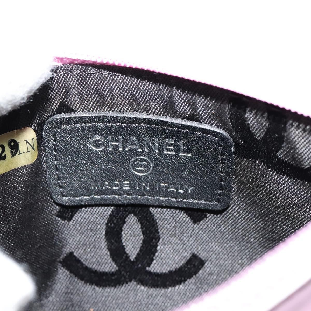 Chanel Cc Zip Clutch Leather Pink Leather Clutche & Pouche Bag (Pre-Owned)