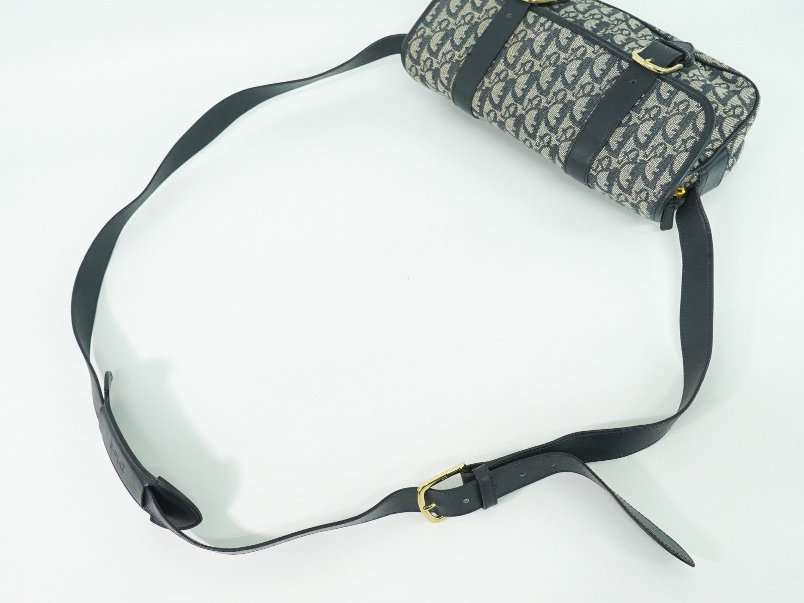 Christian Dior Trotter Shoulder Bag Canvas Gray Canvas Shoulder Bag Bag (Pre-Owned)