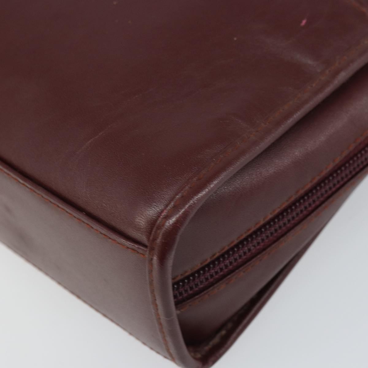 Cartier Must De Cartier Clutch Bag Leather Burgundy Leather Clutche & Pouche Bag (Pre-Owned)