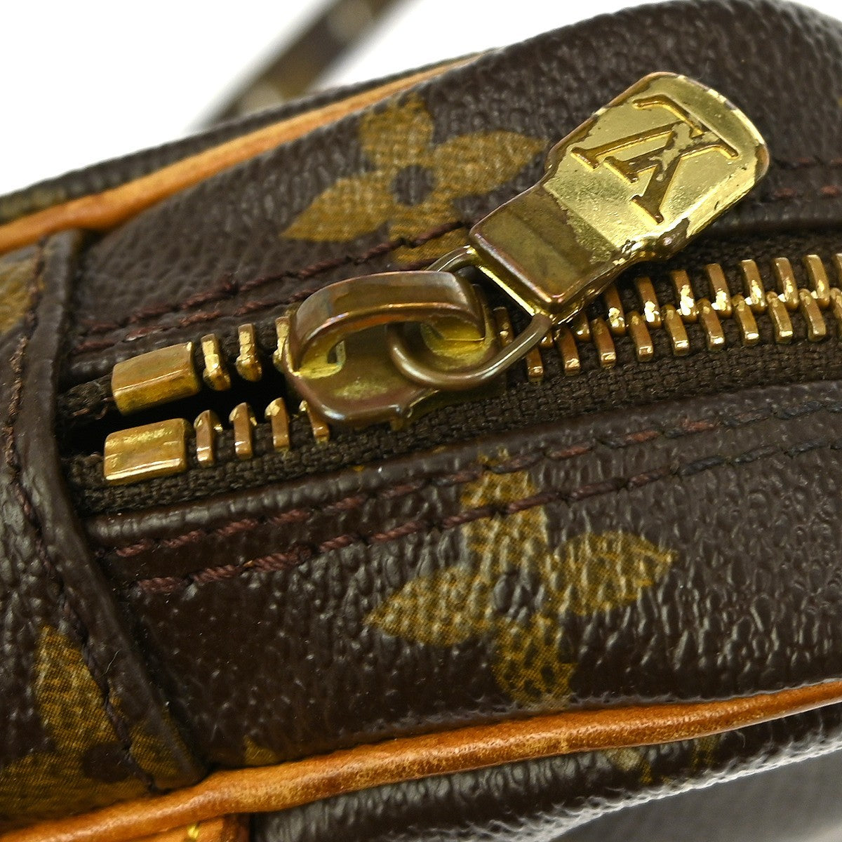 Louis Vuitton Danube Handbag Monogram Canvas Brown Canvas Shoulder Bag Bag (Pre-Owned)
