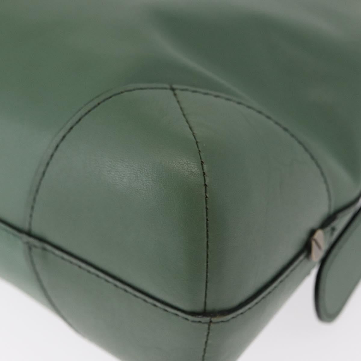 Chloe Vintage Flap Shoulder Bag Leather Green Leather Shoulder Bag Bag (Pre-Owned)