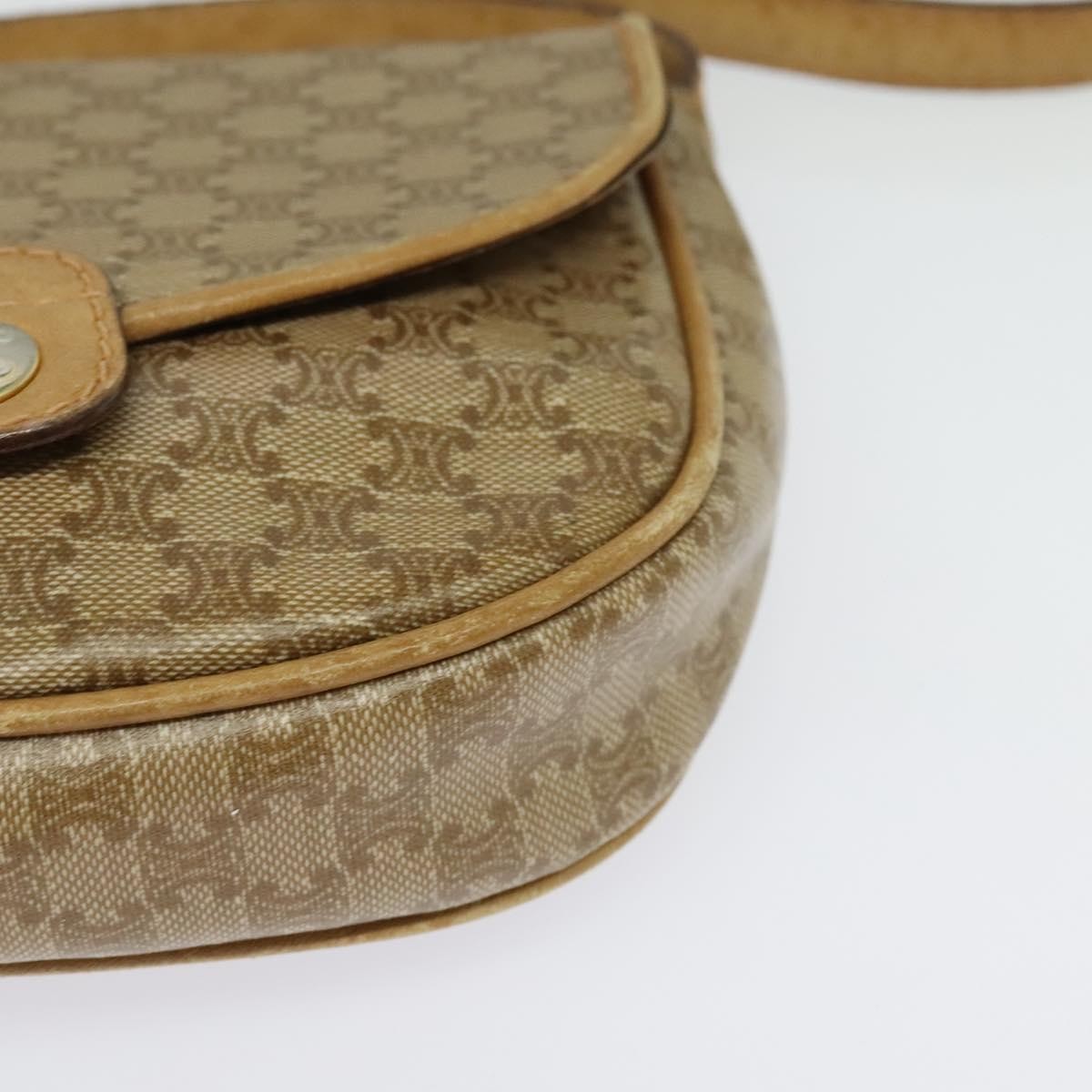Celine Vintage Macadam Shoulder Bag Macadam Canva  Vinyl Beige Pvc Bag (Pre-Owned)