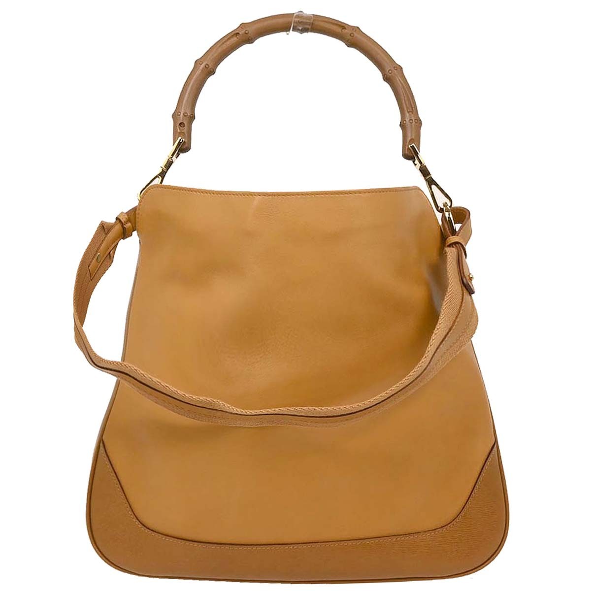 Gucci Diana Bamboo Shoulder Bag Leather Brown Leather Handbag (Pre-Owned)
