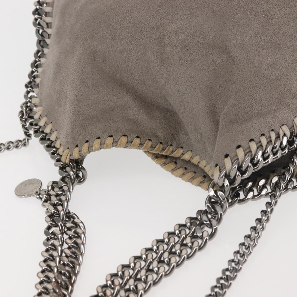 Stella Mccartney Falabella Fold Over Crossbody Bag Suede Gray Synthetic Shoulder Bag Bag (Pre-Owned)