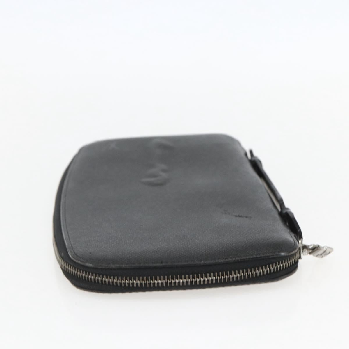 Louis Vuitton Atoll Organizer Wallet Taiga Leather Black Leather Clutche & Pouche Bag (Pre-Owned)