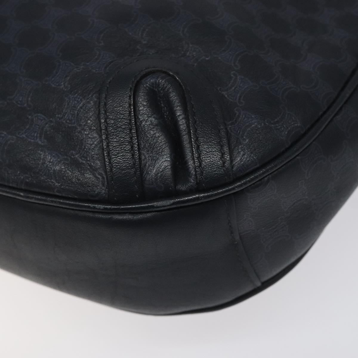 Celine Vintage Macadam Shoulder Bag Canvas Navy Canvas Shoulder Bag Bag (Pre-Owned)