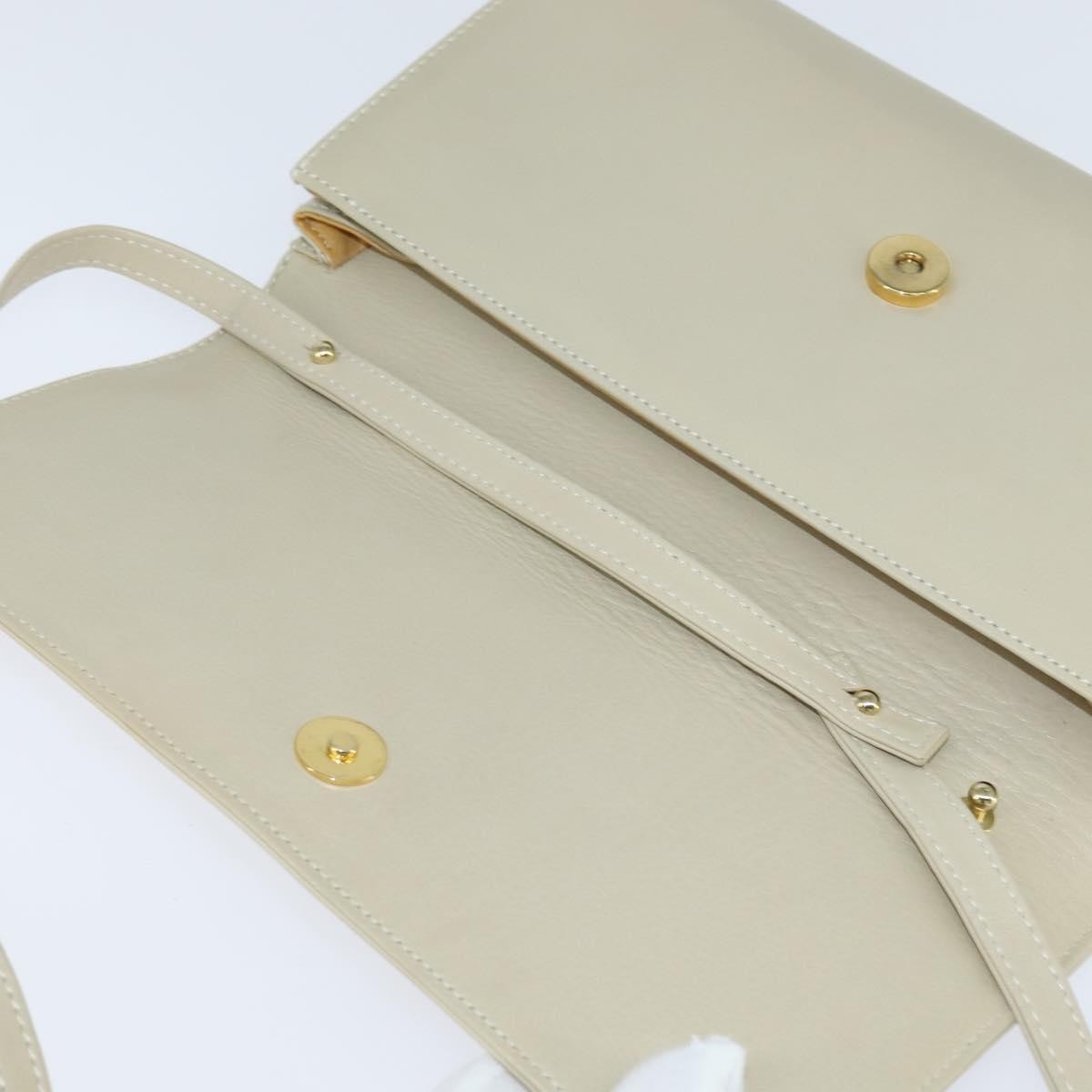 Celine Flap Shoulder Bag Leather Beige Leather Shoulder Bag Bag (Pre-Owned)