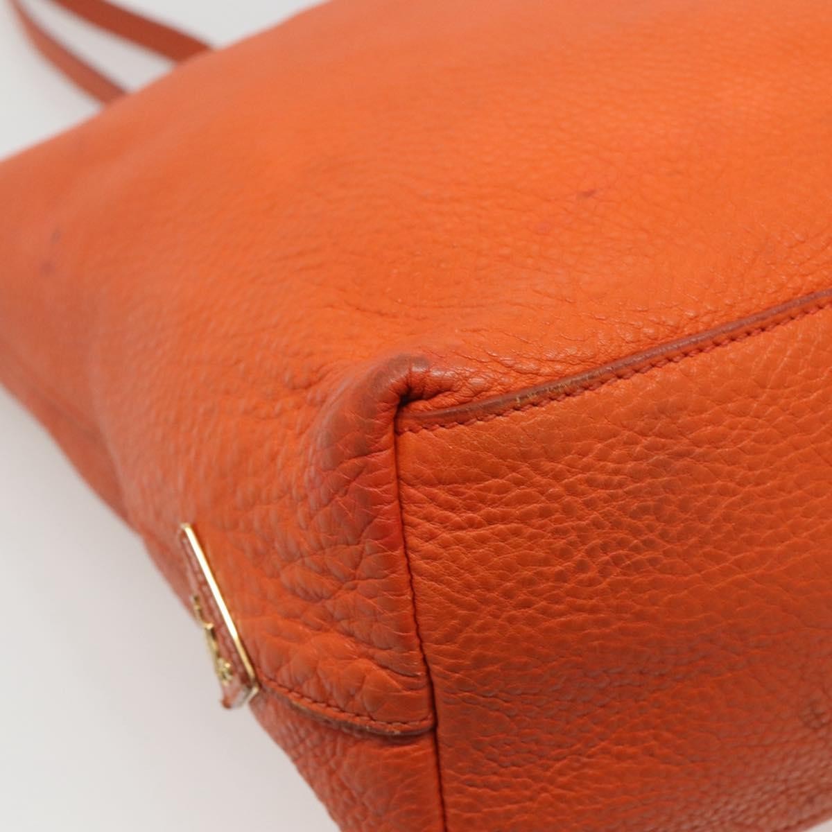 Prada Vintage Tote Leather Orange Leather Tote Bag Bag (Pre-Owned)