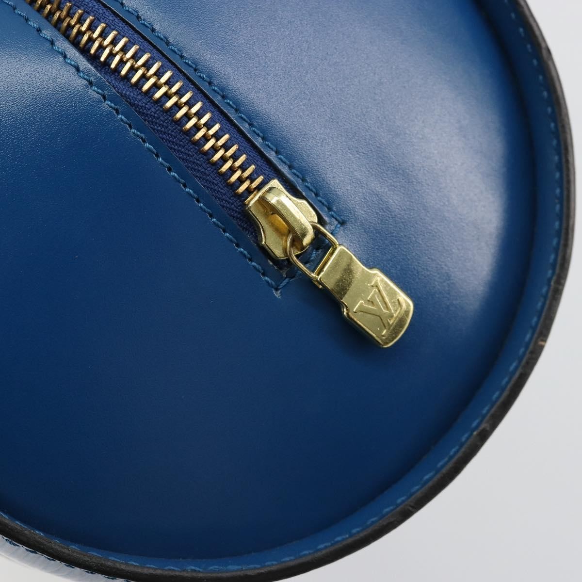 Louis Vuitton Soufflot Handbag Epi Leather Blue Leather Handbag (Pre-Owned)