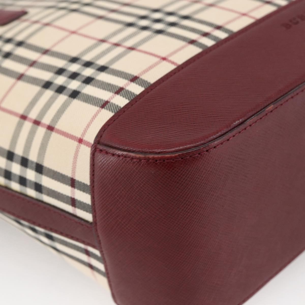 Burberry Nova Check Tote Canvas And Leather Beige Canvas Tote Bag Bag (Pre-Owned)