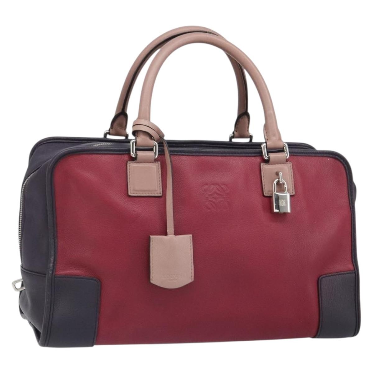 Loewe Amazona Bag Leather Red Leather Handbag (Pre-Owned)
