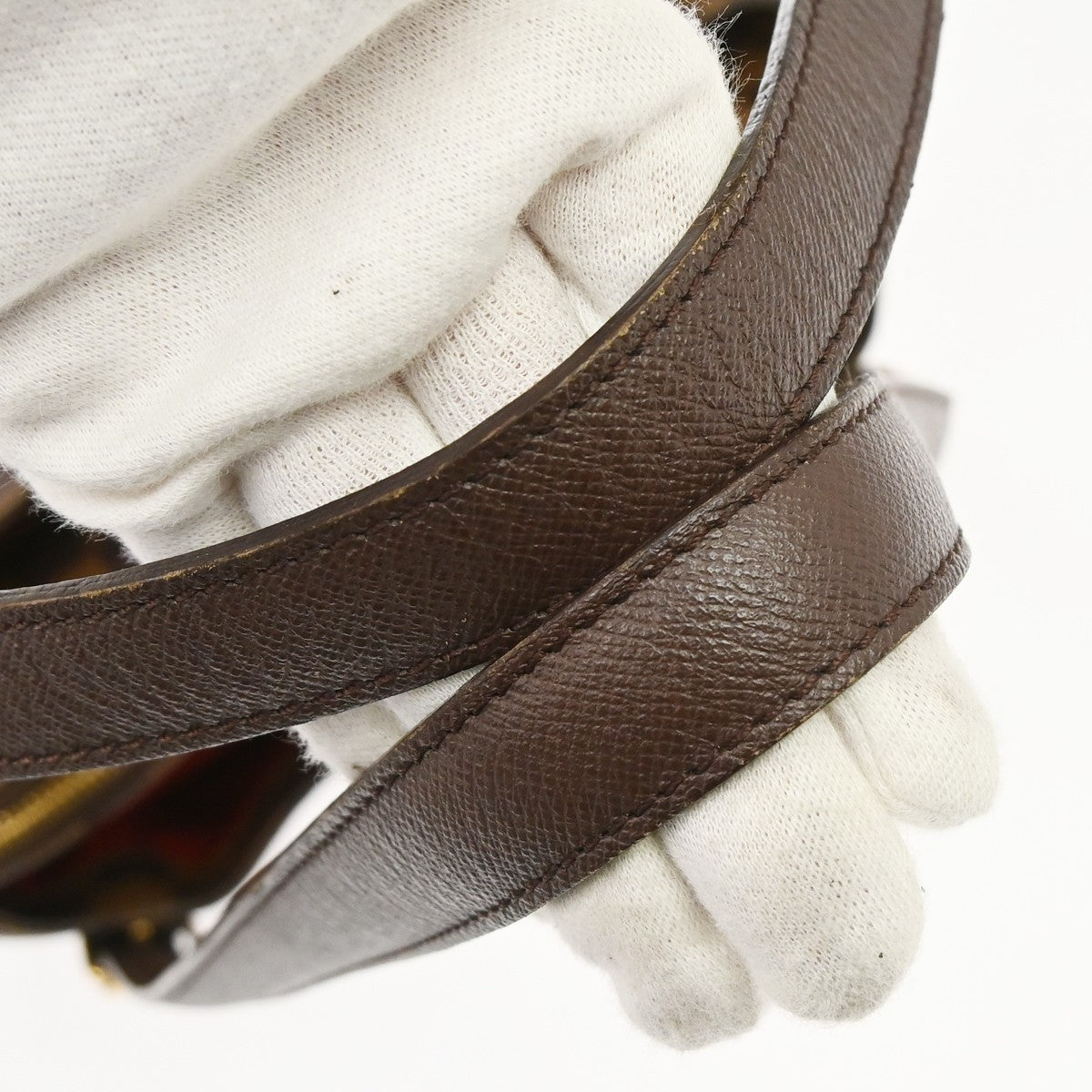 Louis Vuitton Belem Handbag Damier Brown Canvas Shoulder Bag Bag (Pre-Owned)