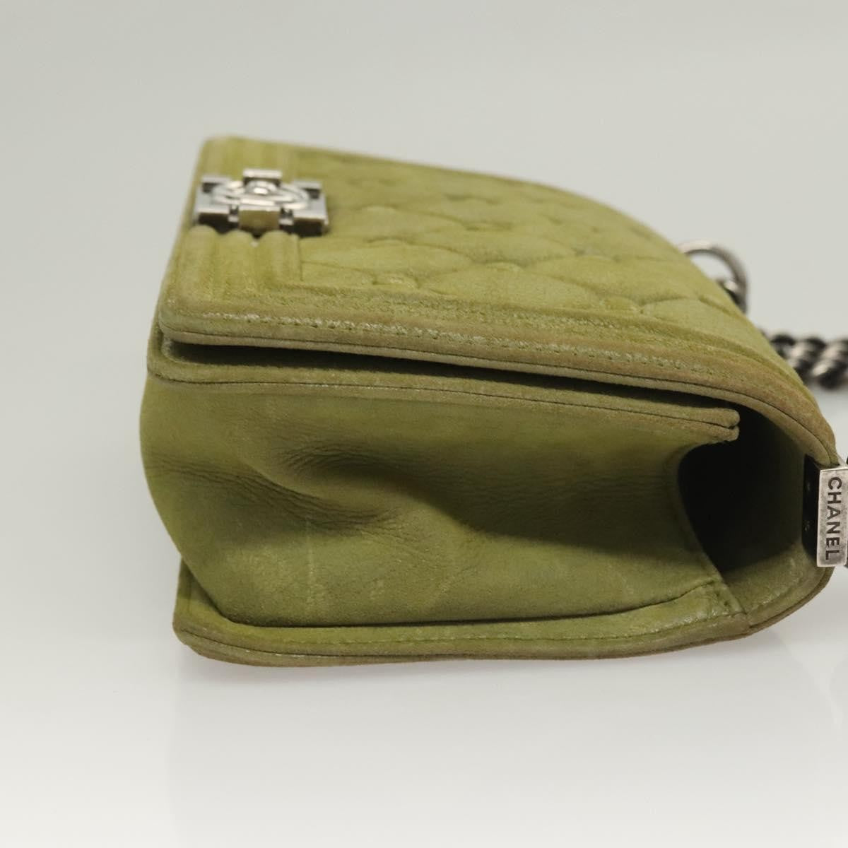Chanel Celtic Boy Flap Bag Suede Green Suede Shoulder Bag Bag (Pre-Owned)