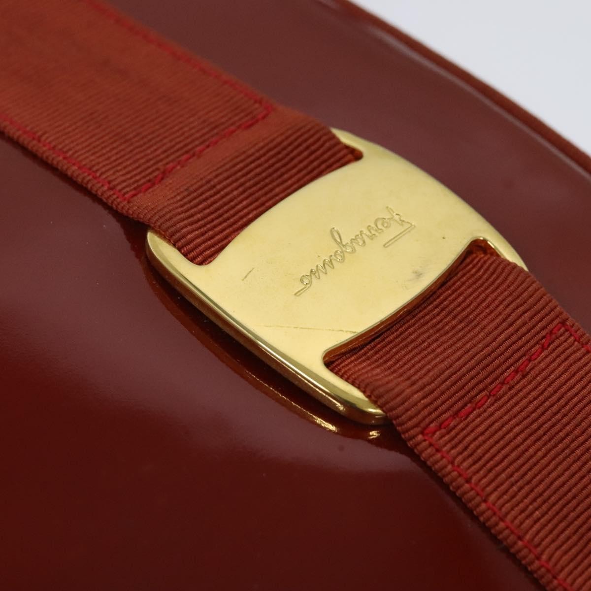 Salvatore Ferragamo Vala Shoulder Bag Patent Leather Red Patent_Leather Shoulder Bag Bag (Pre-Owned)