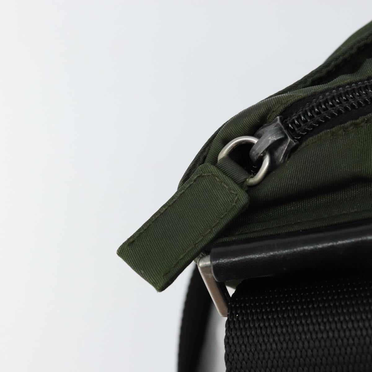 Prada Flat Messenger Bag Tessuto Khaki Nylon Shoulder Bag Bag (Pre-Owned)