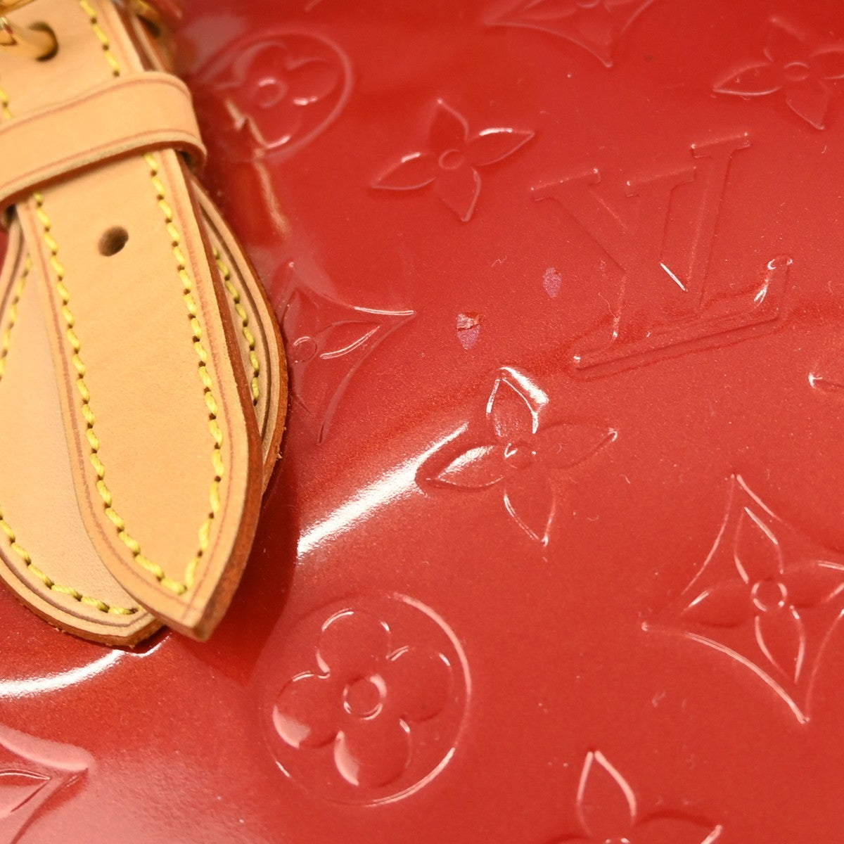 Louis Vuitton Rosewood Avenue Handbag Monogram Vernis Red Patent_Leather Handbag (Pre-Owned)