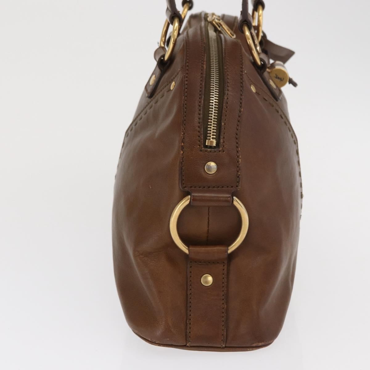 Saint Laurent Muse Dome Bag Leather Brown Leather Handbag (Pre-Owned)