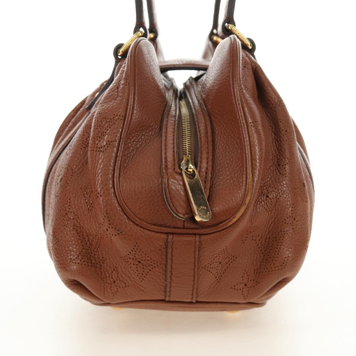 Louis Vuitton Lunar Handbag Mahina Leather Brown Leather Shoulder Bag Bag (Pre-Owned)