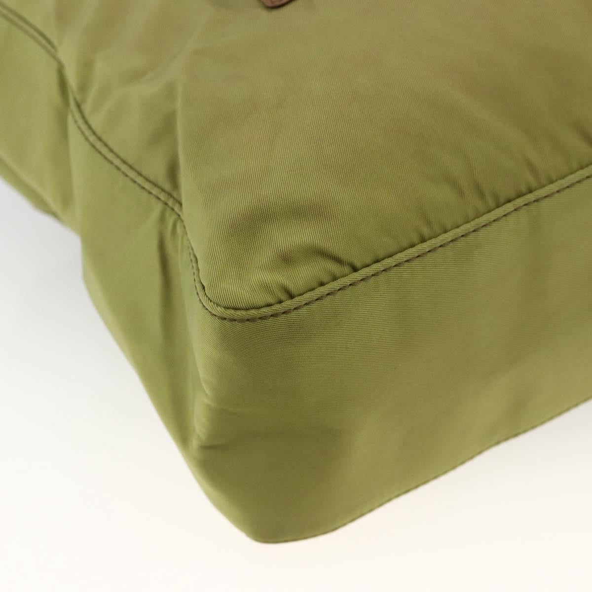 Prada Vintage Tote Tessuto Khaki Nylon Tote Bag Bag (Pre-Owned)