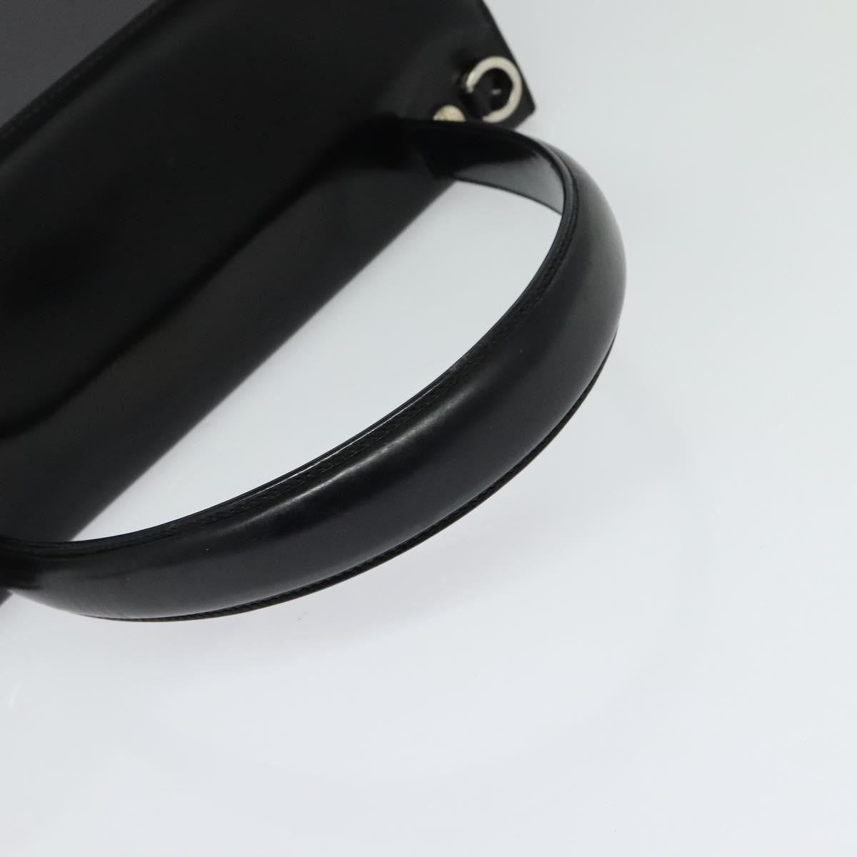 Salvatore Ferragamo Gancini Handbag Patent Leather Black Patent_Leather Handbag (Pre-Owned)
