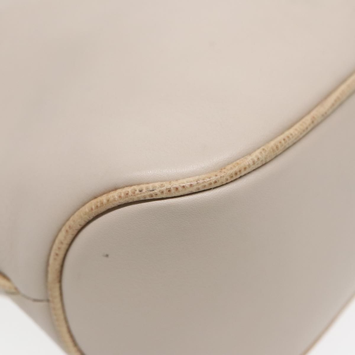 Celine Vintage Shoulder Bag Leather Beige Leather Shoulder Bag Bag (Pre-Owned)