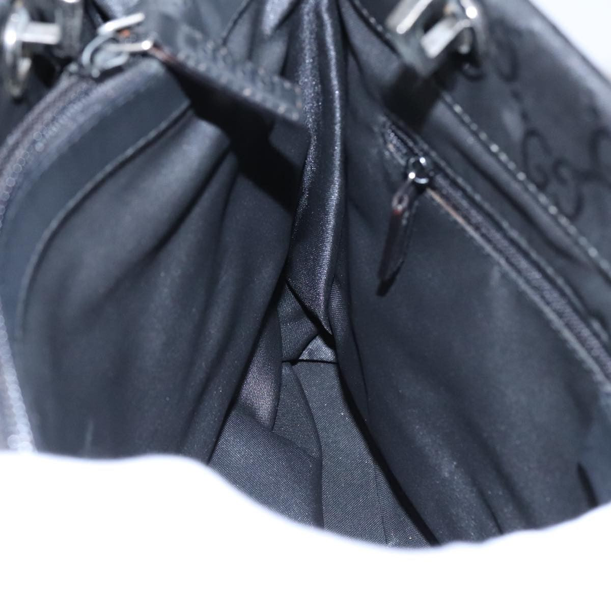 Gucci Vintage Bamboo Handle Tote Gg Nylon Black Nylon Tote Bag Bag (Pre-Owned)