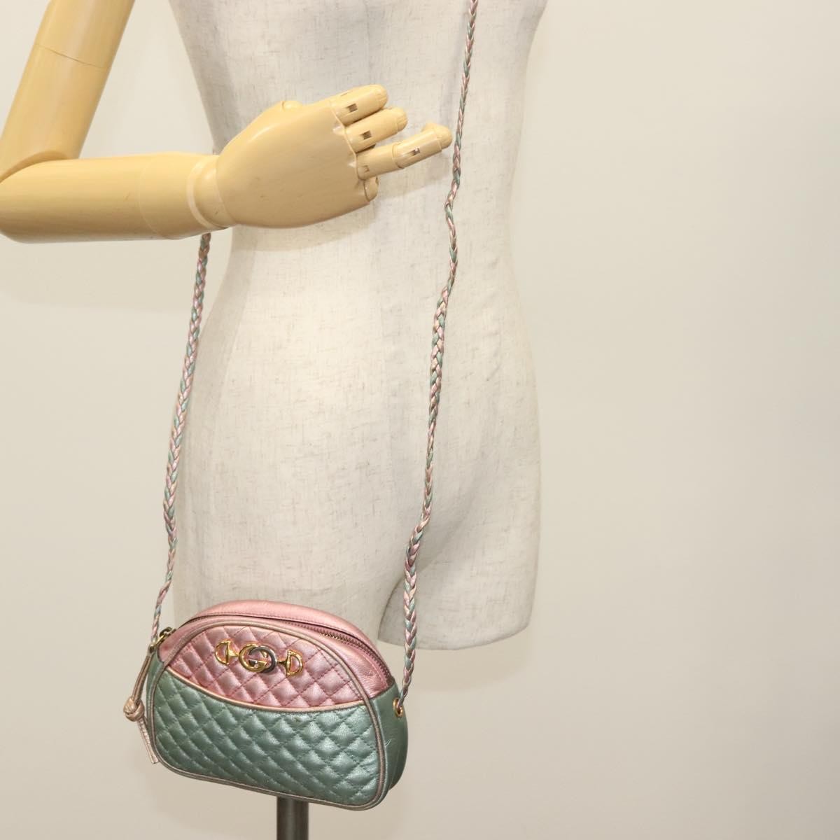 Gucci Trapuntata Camera Shoulder Bag Quilted Laminated Leather Multicolour Leather Shoulder Bag Bag (Pre-Owned)