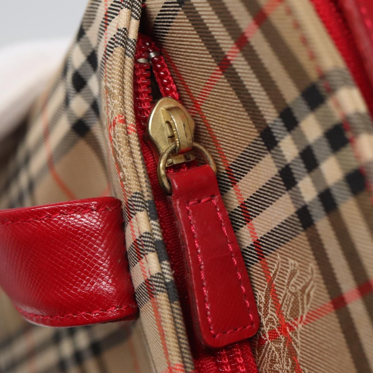 Burberry Nova Check Tote Canvas And Leather Beige Canvas Tote Bag Bag (Pre-Owned)