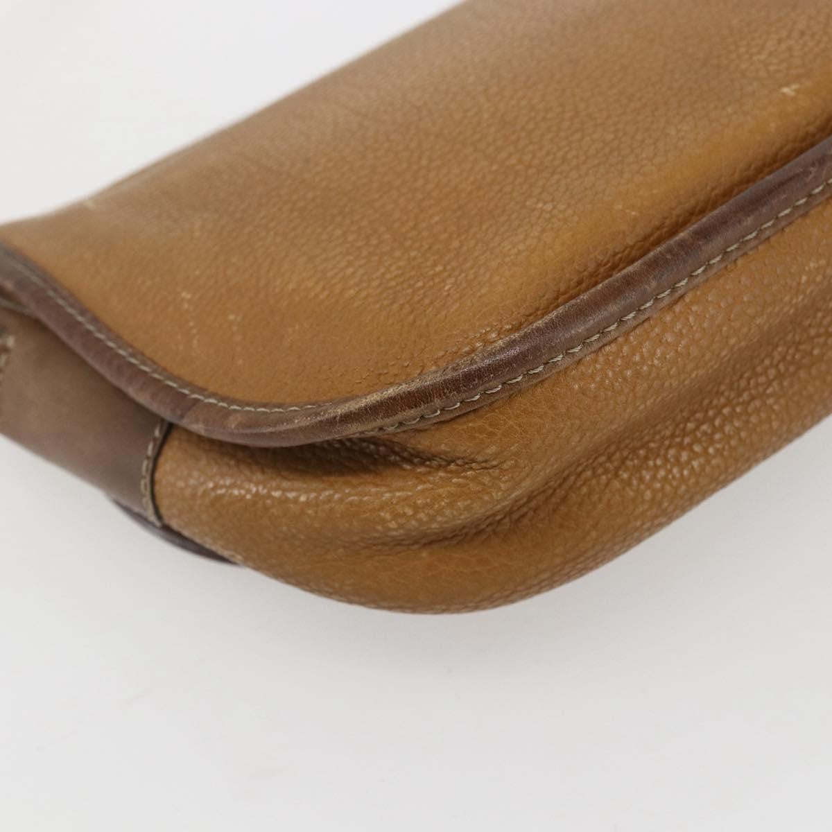 Loewe Anagram Shoulder Bag Leather Beige Leather Shoulder Bag Bag (Pre-Owned)