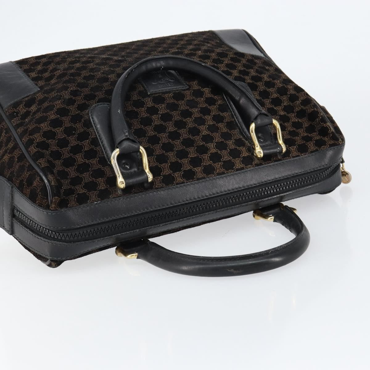 Celine Vintage Macadam Handbag C Macadam Suede Black Suede Handbag (Pre-Owned)