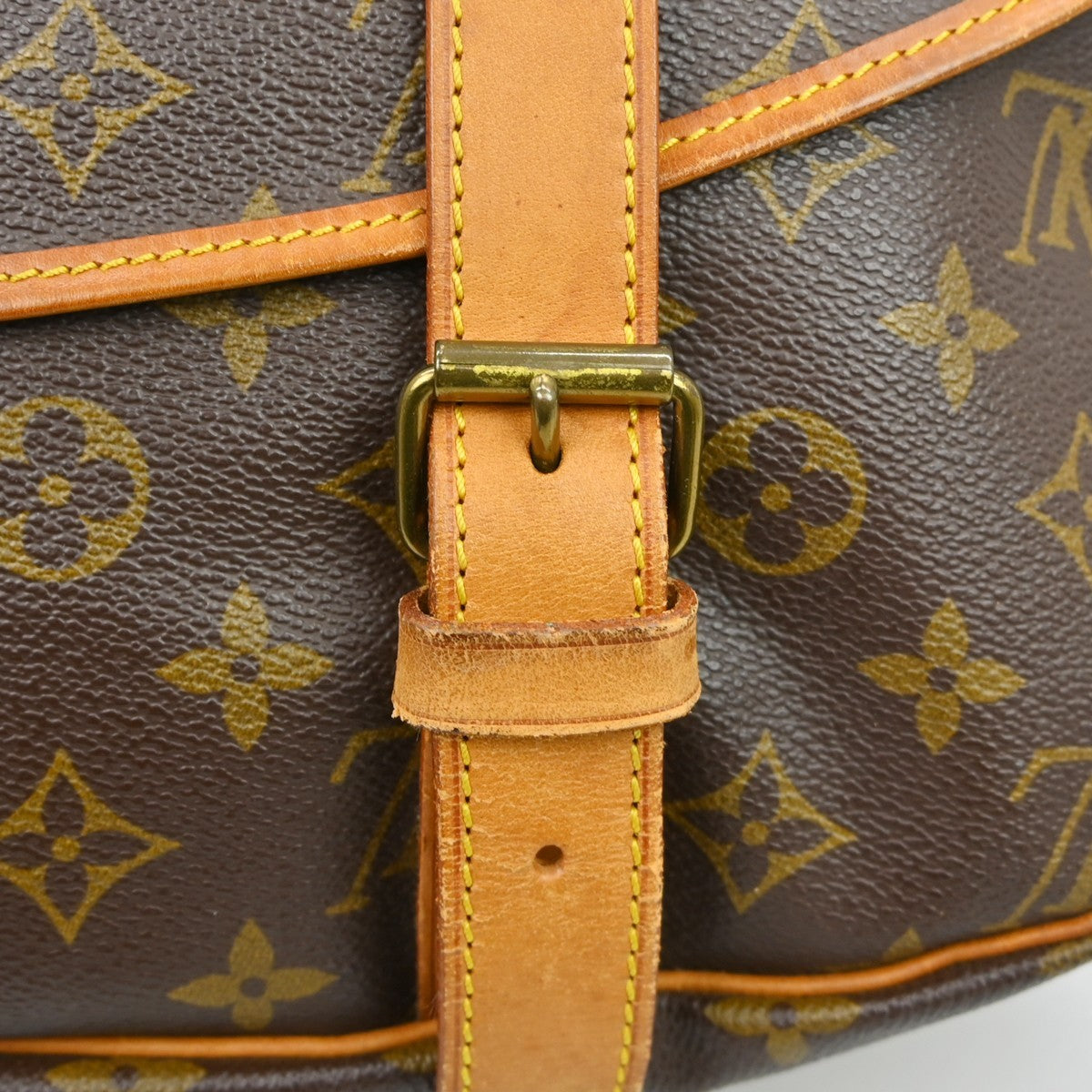 Louis Vuitton Saumur Handbag Monogram Canvas Brown Canvas Shoulder Bag Bag (Pre-Owned)