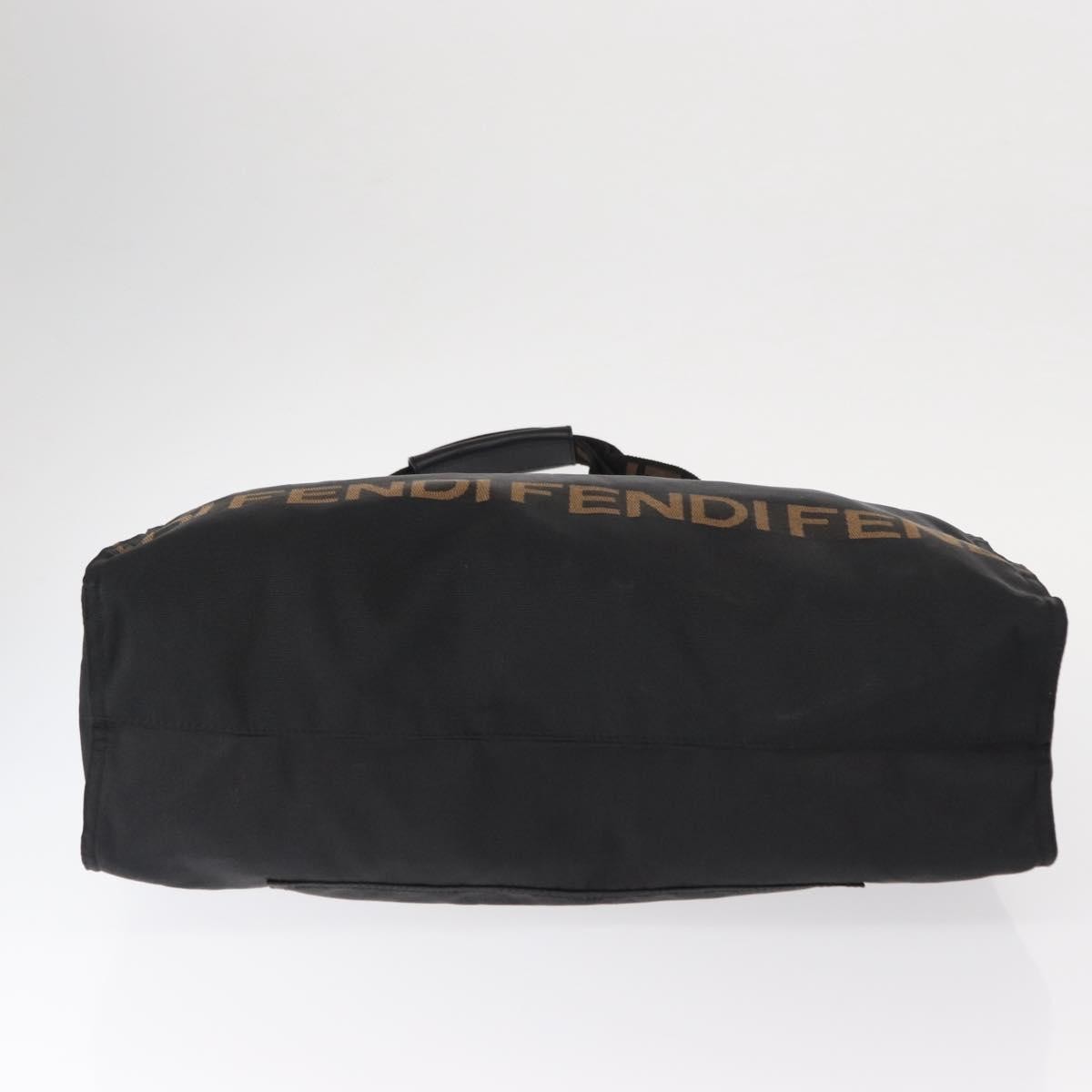 Fendi Vintage Convertible Logo Weekender Nylon Black Nylon Tote Bag Bag (Pre-Owned)