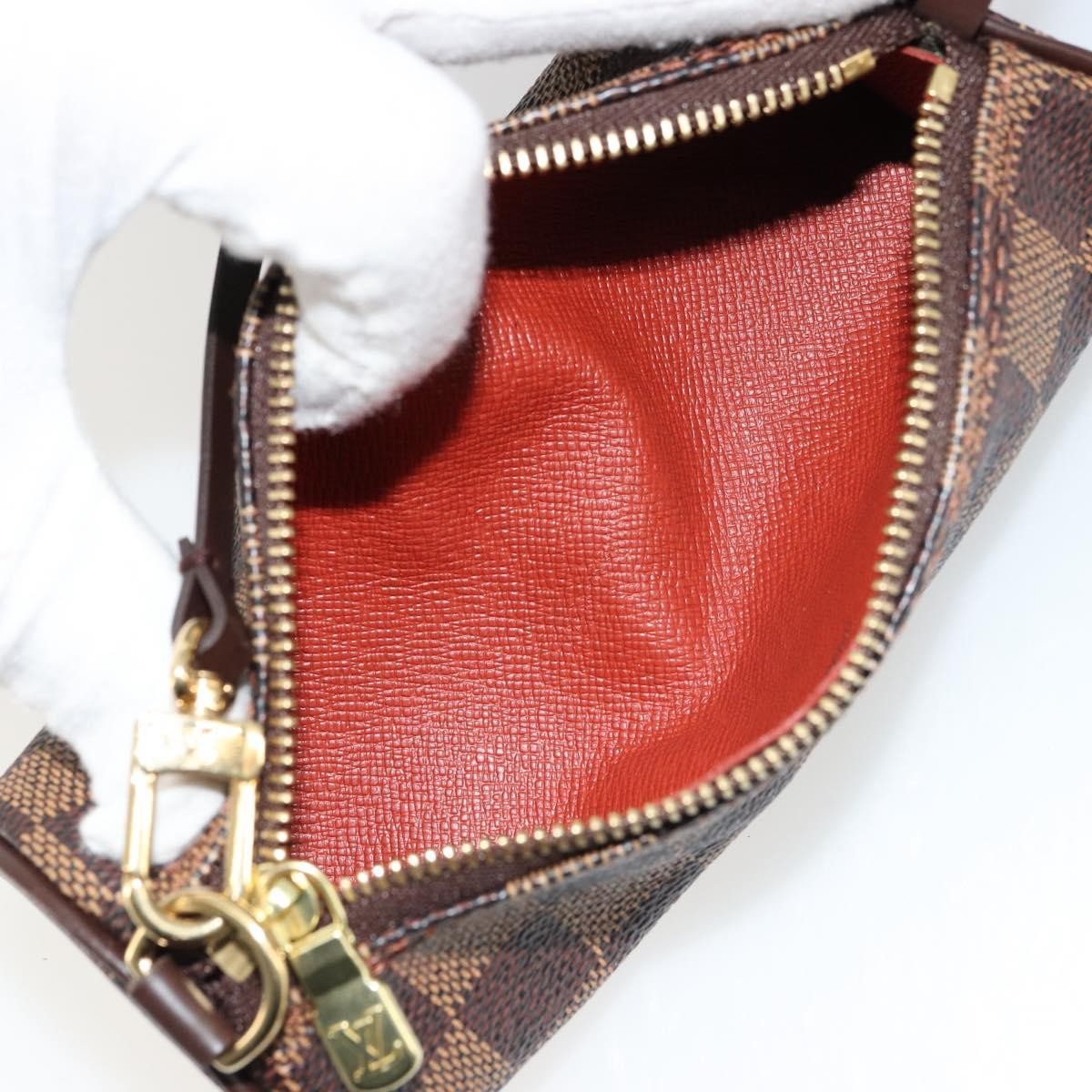 Louis Vuitton Papillon Pochette Damier Brown Canvas Clutche & Pouche Bag (Pre-Owned)