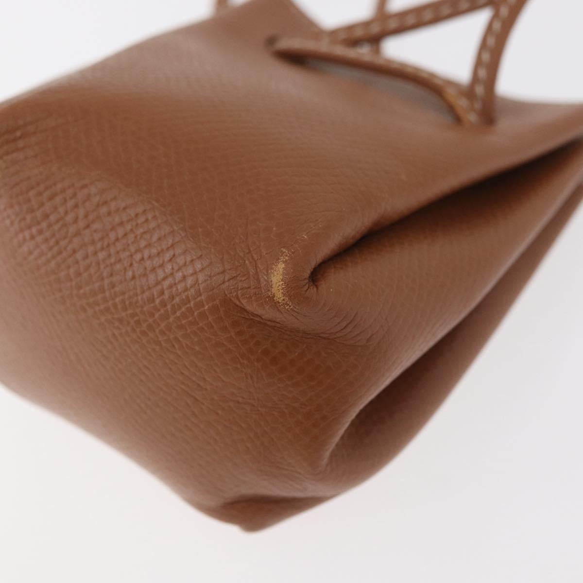 Hermes Vespa Pouch Leather Brown Leather Clutche & Pouche Bag (Pre-Owned)