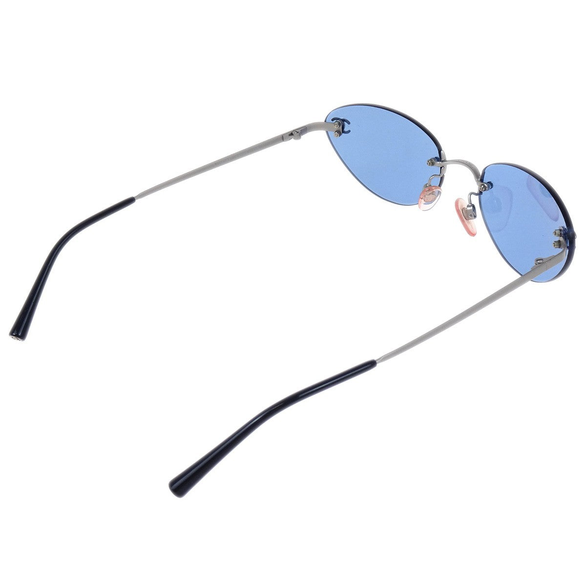 Chanel Logo Cc Sunglasses Metal Blue Mesh Sunglasse Accessory (Pre-Owned)