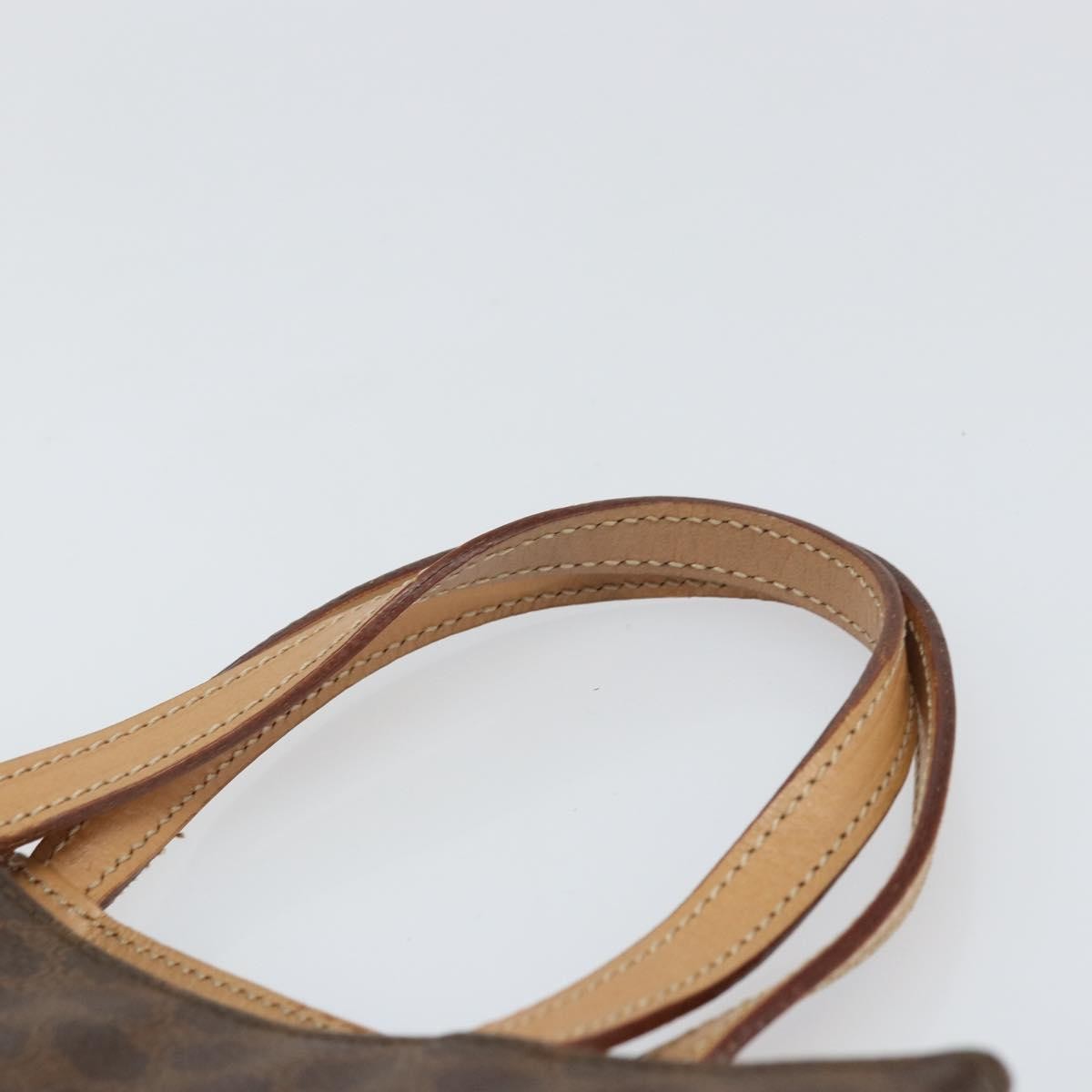 Celine Vintage Macadam Tote Bag Canvas And Leather Brown Canvas Tote Bag Bag (Pre-Owned)