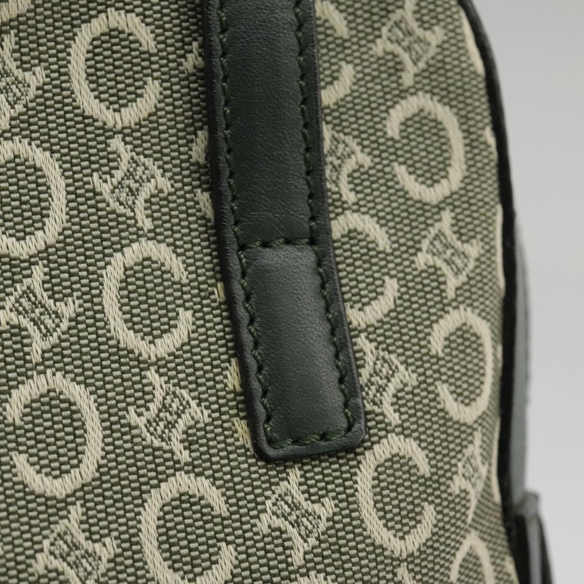 Celine C Macadam Handbag Canvas Gray Canvas Handbag (Pre-Owned)