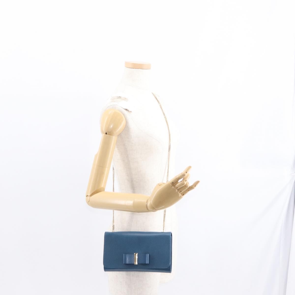 Chloe Vintage Shoulder Bag Leather Blue Leather Shoulder Bag Bag (Pre-Owned)