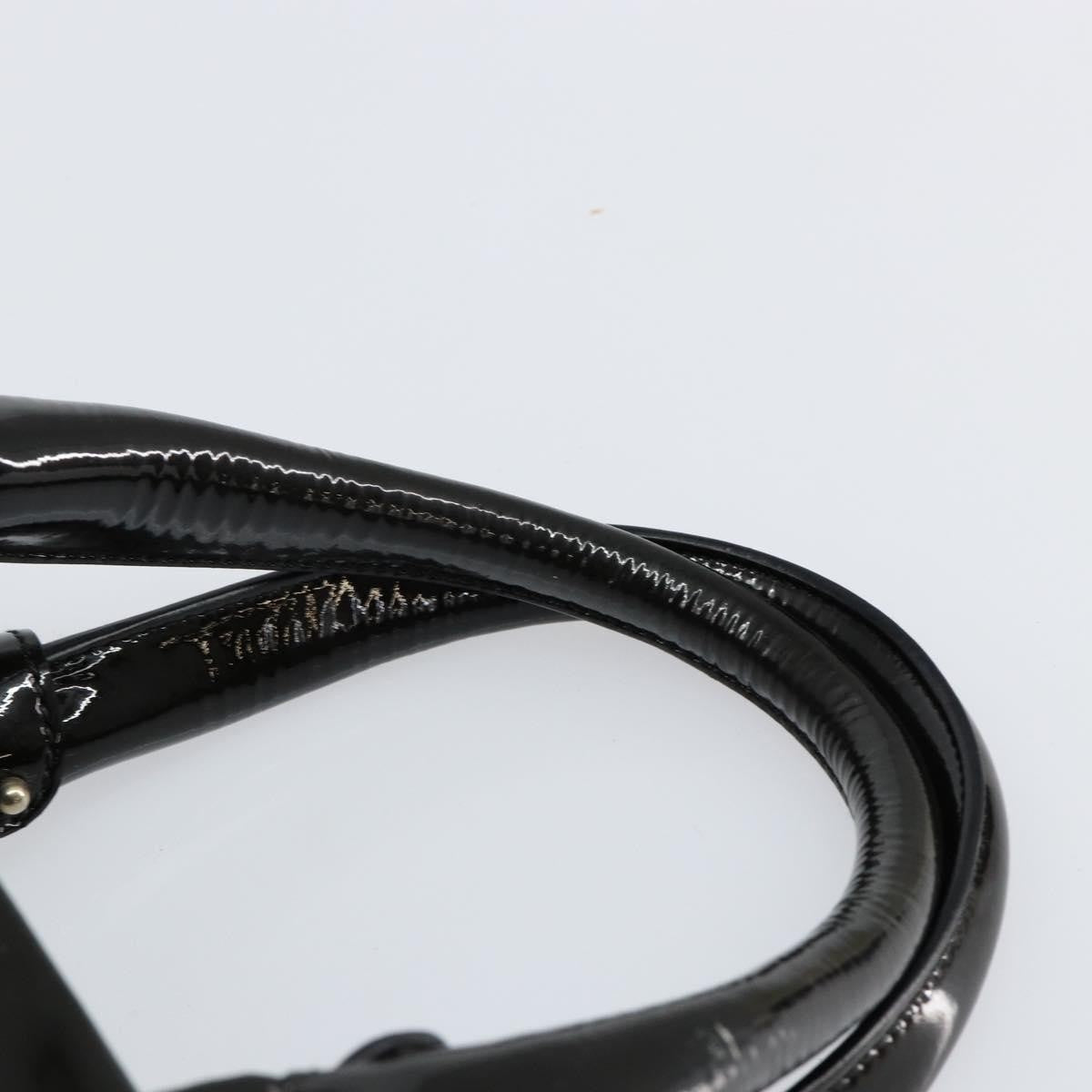 Salvatore Ferragamo Vintage Tote Bag Patent Leather Black Patent_Leather Tote Bag Bag (Pre-Owned)