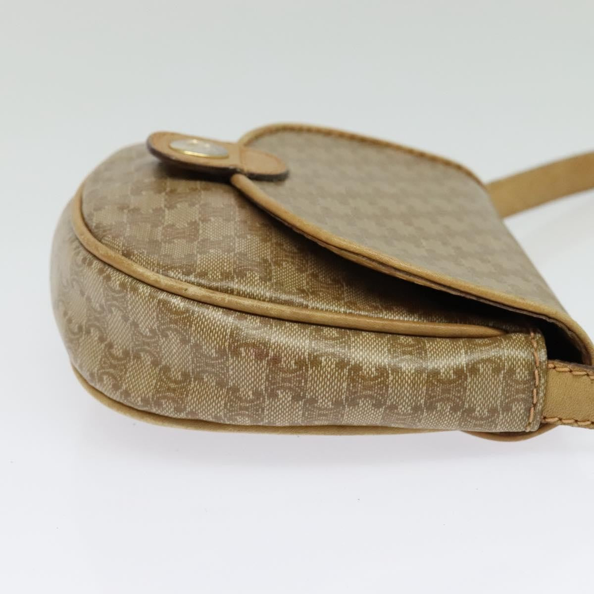 Celine Vintage Macadam Shoulder Bag Macadam Canva  Vinyl Beige Pvc Bag (Pre-Owned)