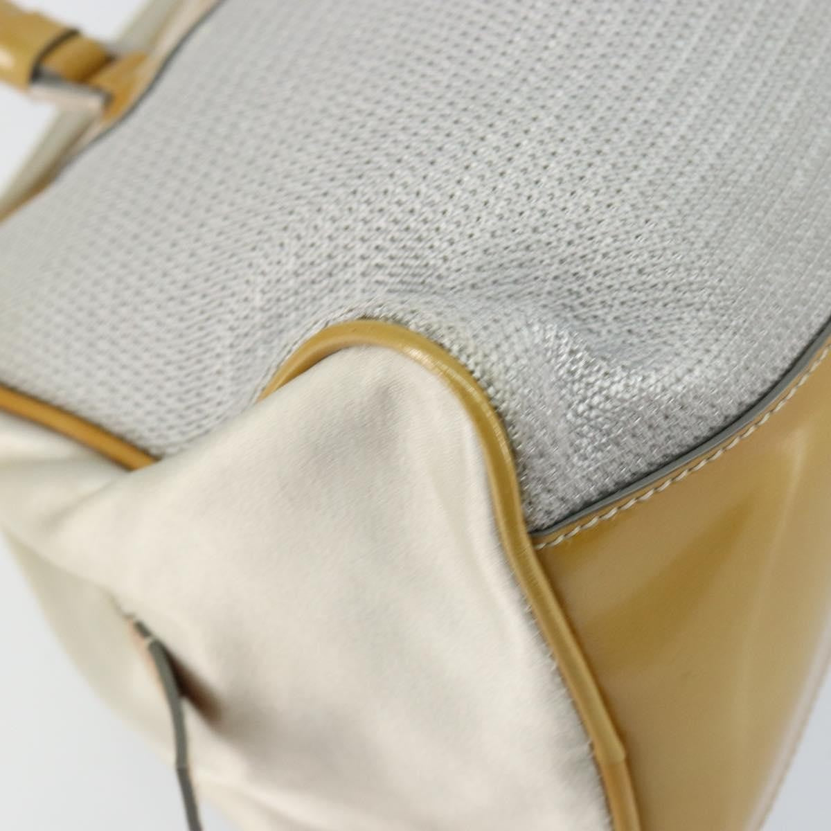 Prada Vintage Zip Handbag Tessuto Silver Nylon Handbag (Pre-Owned)