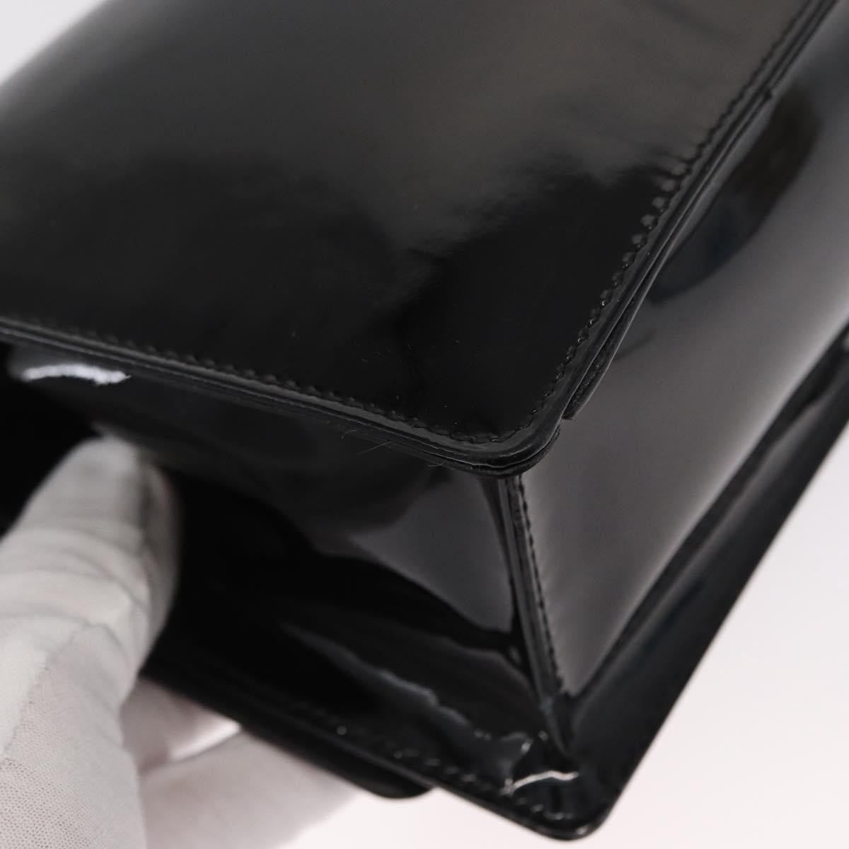 Salvatore Ferragamo Gancini Chain Shoulder Bag Patent Leather Black Patent_Leather Shoulder Bag Bag (Pre-Owned)