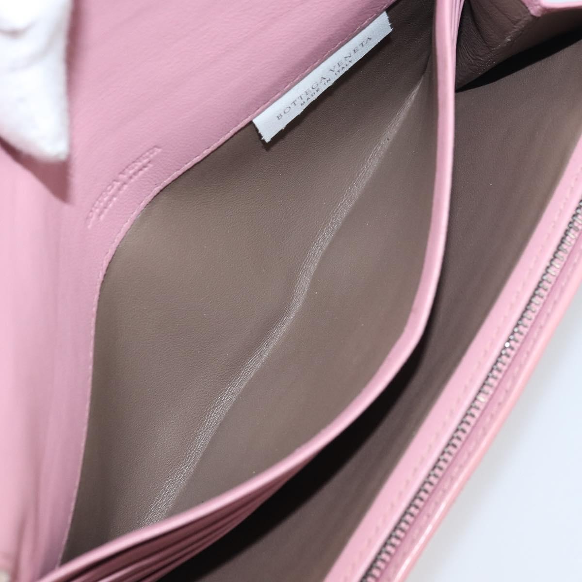 Bottega Veneta Intrecciato Long Zip  Wallet Leather Pink Leather Wallets Accessory (Pre-Owned)