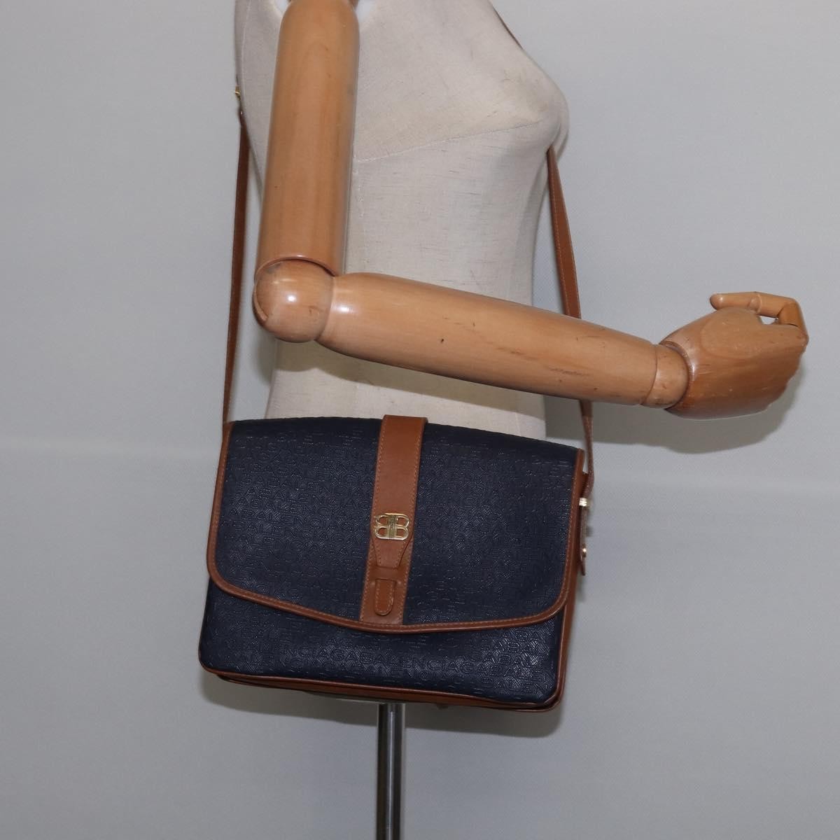 Balenciaga Shoulder Bag Pvc Navy Pvc Shoulder Bag Bag (Pre-Owned)