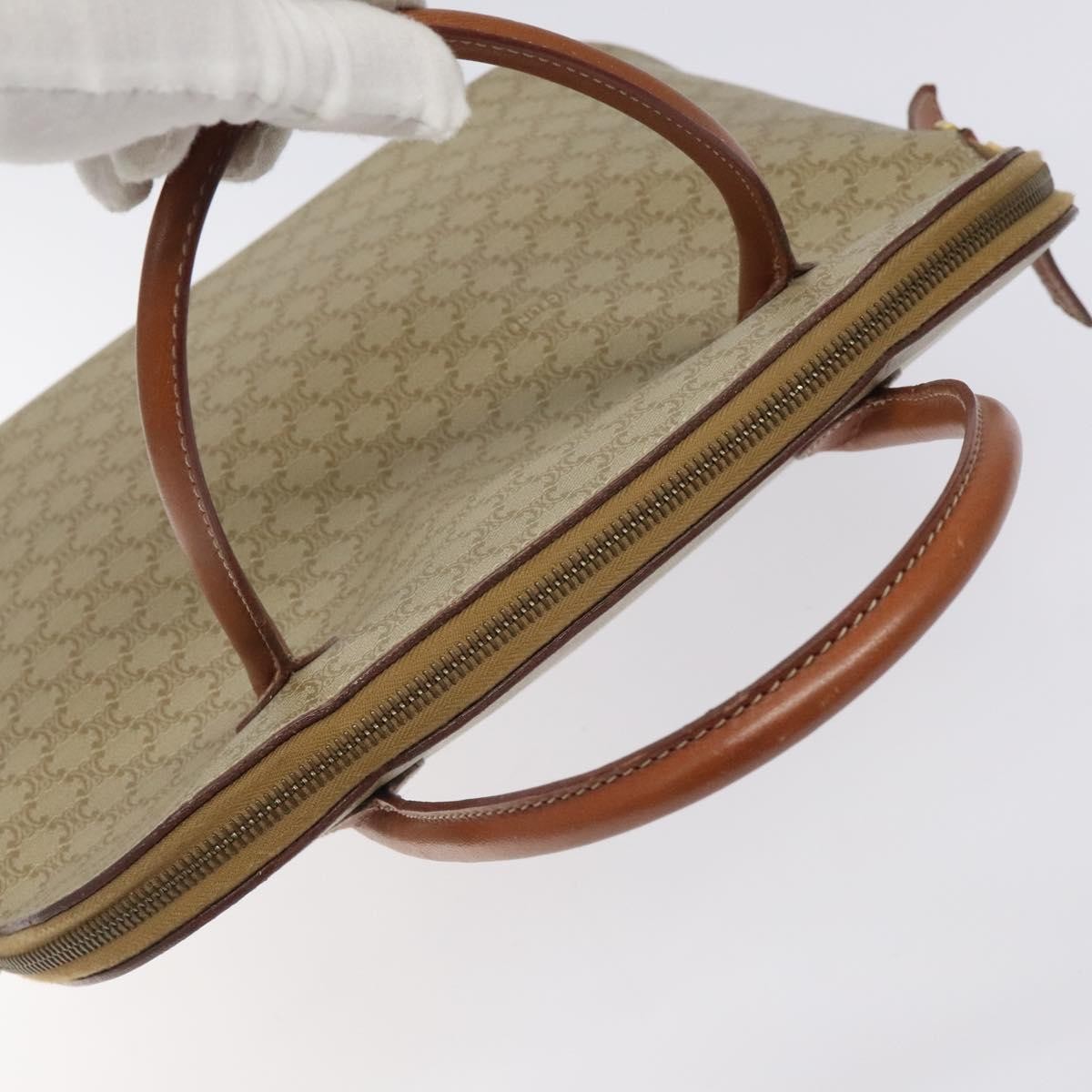 Celine Vintage Macadam Handbag Canvas And Leather Beige Canvas Handbag (Pre-Owned)