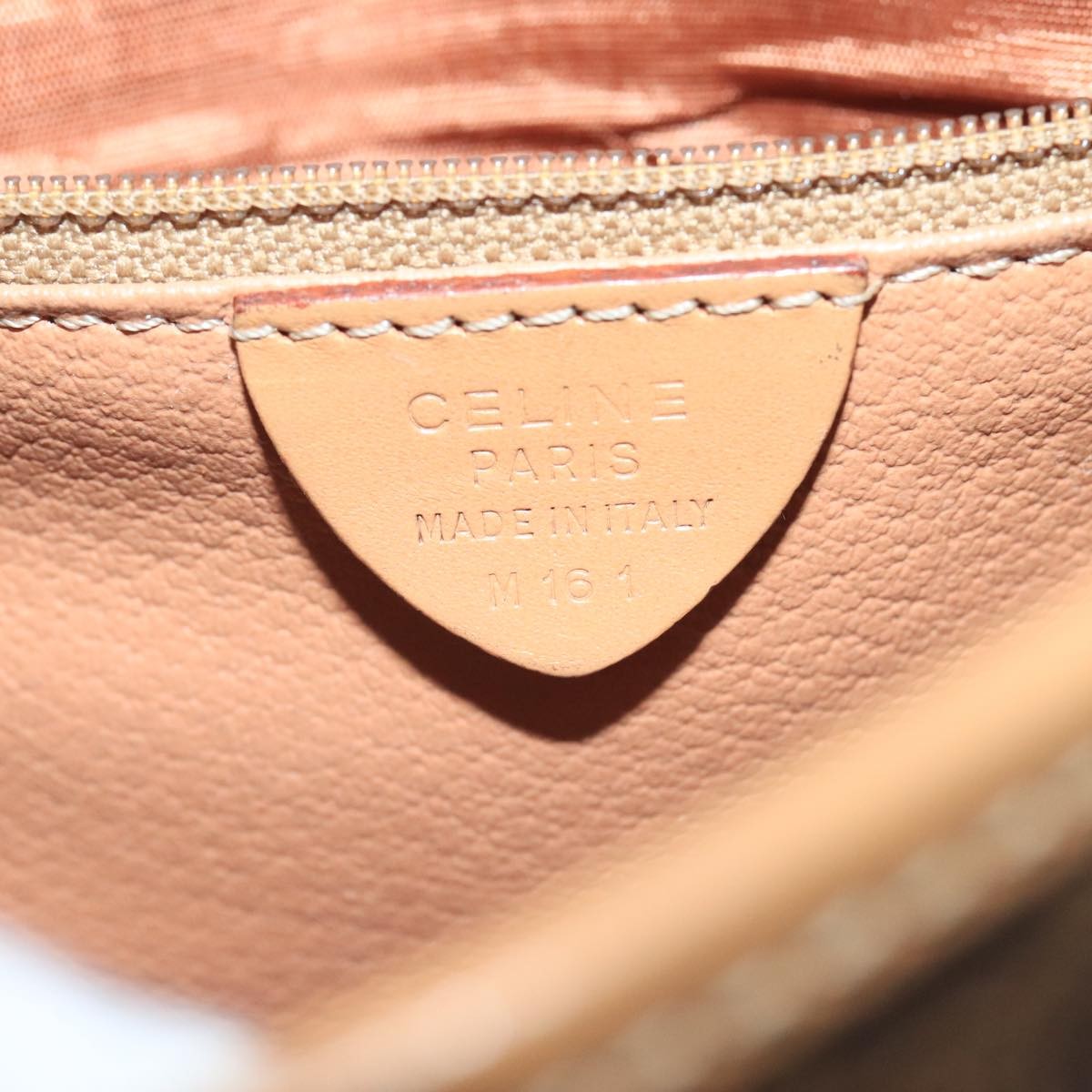 Celine Vintage Macadam Circle Logo Shoulder Bag Canvas And Leather Brown Canvas Shoulder Bag Bag (Pre-Owned)